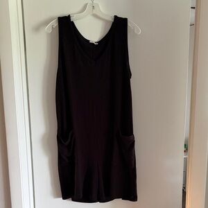 Black Sleeveless Romper with Pockets